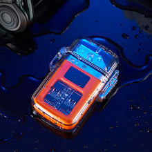 Load image into Gallery viewer, Camping Outdoor Waterproof Lighter USB Rechargeable Lighters Windproof Lighter Electric Flashlight Transparent Plasma ARC