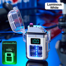 Load image into Gallery viewer, Camping Outdoor Waterproof Lighter USB Rechargeable Lighters Windproof Lighter Electric Flashlight Transparent Plasma ARC