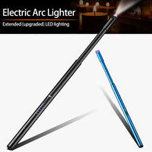 Load image into Gallery viewer, Outdoor Camping Ignition Tool Lengthen Longer Arc Lighter With LED Light USB Rechargeable Windproof Electric Lighter Kitchen BBQ