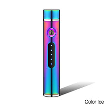 Load image into Gallery viewer, Men's Portable Dual Arc Plasma Charging USB Lighter Mini Metal Windproof Cylindrical Lighter