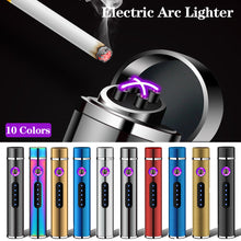 Load image into Gallery viewer, Men's Portable Dual Arc Plasma Charging USB Lighter Mini Metal Windproof Cylindrical Lighter
