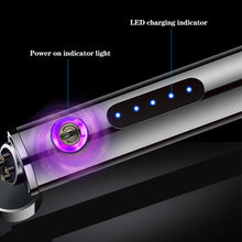 Load image into Gallery viewer, Men's Portable Dual Arc Plasma Charging USB Lighter Mini Metal Windproof Cylindrical Lighter