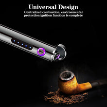 Load image into Gallery viewer, Men's Portable Dual Arc Plasma Charging USB Lighter Mini Metal Windproof Cylindrical Lighter