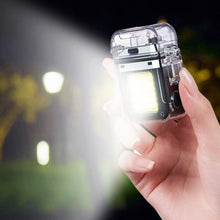 Load image into Gallery viewer, Outdoor Camping Waterproof Lighter Windproof Lighter Electric Flashlight Transparent Plasma ARC USB Rechargeable Lighters