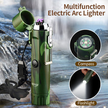 Load image into Gallery viewer, Camping USB Lighter Outdoor Compass Waterproof Electric Double Arc Windproof Portable Torch Lighting Survival Ignition Tool