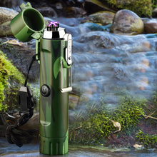 Load image into Gallery viewer, Camping USB Lighter Outdoor Compass Waterproof Electric Double Arc Windproof Portable Torch Lighting Survival Ignition Tool