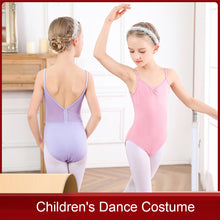 Load image into Gallery viewer, Children's Dance Costume Sleeveless Suspender Jumpsuit Closed Crotch Dance Costume Girls Summer Tight Dance Training Clothes