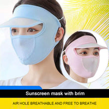 Load image into Gallery viewer, Summer Sunscreen Sunshade Face Shield Outdoor Cycling UV Resistant Sunshade Mask with Brim Lightweight Ice Silk Sunscreen Face Shield