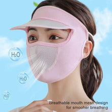 Load image into Gallery viewer, Summer Sunscreen Sunshade Face Shield Outdoor Cycling UV Resistant Sunshade Mask with Brim Lightweight Ice Silk Sunscreen Face Shield