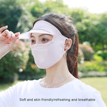 Load image into Gallery viewer, Summer Sunscreen Sunshade Face Shield Outdoor Cycling UV Resistant Sunshade Mask with Brim Lightweight Ice Silk Sunscreen Face Shield