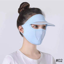 Load image into Gallery viewer, Summer Sunscreen Sunshade Face Shield Outdoor Cycling UV Resistant Sunshade Mask with Brim Lightweight Ice Silk Sunscreen Face Shield