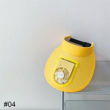 Load image into Gallery viewer, Cute Cartoon Sunscreen with Fan Sunshade Hat Parent Child Summer Sun Hat USB Charging Outdoor Sunscreen Cap