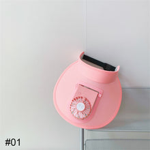 Load image into Gallery viewer, Cute Cartoon Sunscreen with Fan Sunshade Hat Parent Child Summer Sun Hat USB Charging Outdoor Sunscreen Cap