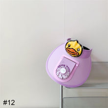 Load image into Gallery viewer, Cute Cartoon Sunscreen with Fan Sunshade Hat Parent Child Summer Sun Hat USB Charging Outdoor Sunscreen Cap