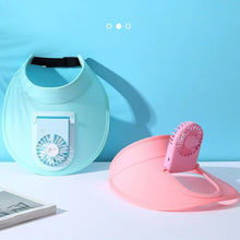 Load image into Gallery viewer, Cute Cartoon Sunscreen with Fan Sunshade Hat Parent Child Summer Sun Hat USB Charging Outdoor Sunscreen Cap