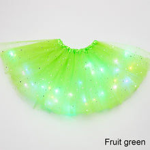 Load image into Gallery viewer, Children's LED Glowing Skirt Fluffy Skirt Soft Elastic Half Skirt Multicolored Glow Mesh Skirt for Girls