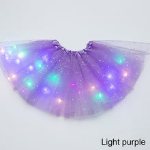 Load image into Gallery viewer, Children's LED Glowing Skirt Fluffy Skirt Soft Elastic Half Skirt Multicolored Glow Mesh Skirt for Girls