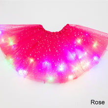 Load image into Gallery viewer, Children's LED Glowing Skirt Fluffy Skirt Soft Elastic Half Skirt Multicolored Glow Mesh Skirt for Girls