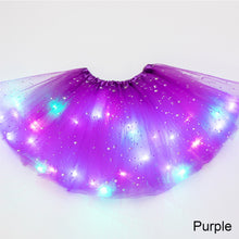 Load image into Gallery viewer, Children's LED Glowing Skirt Fluffy Skirt Soft Elastic Half Skirt Multicolored Glow Mesh Skirt for Girls