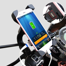 Load image into Gallery viewer, Motorcycle Scooter with USB Rechargeable Car Charging Source Navigation GPS Mobile Phone Bracket Motorcycle Charging Bracket