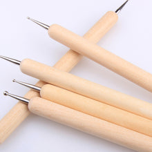 Load image into Gallery viewer, 5pcs/set Reusable Pottery Sculpting Pen Wooden Polymer Clay Ceramic Modeling Making Tools Embossing Ball Styluses Tool Kits