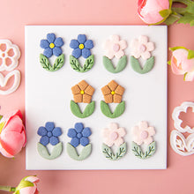 Load image into Gallery viewer, Flower Leaves Polymer Clay Earring Cutter Cutting Mold DIY Plants Earrings Jewelry Pendant Embossing Making Tool