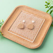 Load image into Gallery viewer, Acrylic DIY Polymer Clay Texture Stamp Pad Embossing Art Clay Pottery Ceramic Stencils Earring Jewelry Flower/Leaf Pattern Template Mould