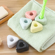 Load image into Gallery viewer, Creative Bathroom Ceramic Toothbrush Holder Portable Mini Macaron Colors Brush Stand Shelf Base Storage Rack Bathroom Tool