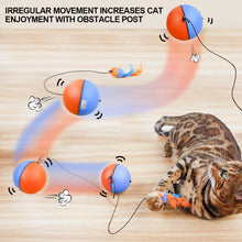 Load image into Gallery viewer, Cat Automatic Running Ball with Mouse Toy Pet Electric Rolling Ball Toys Kittern Self Playing Simulation Mouse Toy Moving Sumulated Rat Toy for Cat