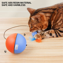 Load image into Gallery viewer, Cat Automatic Running Ball with Mouse Toy Pet Electric Rolling Ball Toys Kittern Self Playing Simulation Mouse Toy Moving Sumulated Rat Toy for Cat