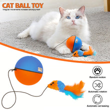 Load image into Gallery viewer, Cat Automatic Running Ball with Mouse Toy Pet Electric Rolling Ball Toys Kittern Self Playing Simulation Mouse Toy Moving Sumulated Rat Toy for Cat