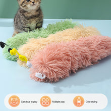 Load image into Gallery viewer, Cat Plush Strip Pillow with Catnip Caterpillar Shape Cat Teaser Toys Ringing Paper Pet Kitten Companion Toy