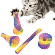 Load image into Gallery viewer, 10pcs Cat Spring Toy Funny Jumping Catcting Toy Pet Colorful Interactive Telescopic Tube Flexible Spiral Spring Cat Teething Chewing Toy