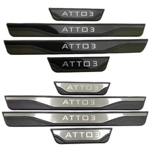 Load image into Gallery viewer, 4Pcs/Set Car Auto Door Sill Pedal Welcome Scuff Plate Cover Accessories Stainless Steel + ABS For BYD ATTO 3 YUAN Plus