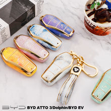 Load image into Gallery viewer, Soft TPU Car Key Case 4 Buttons Remote Control Protect Cover Durable Accessories For BYD Qin Plusdmi Atto 3 Han EV Dolphin