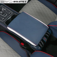Load image into Gallery viewer, Car PU Leather Armrest Mat Storage Box Armrests Cover Pad Arm Rest Protection for BYD Atto3 YUAN PLUS EV