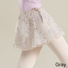 Load image into Gallery viewer, One-Piece Lace Up Dance Gauze Skirt Classical Dance Ballet Modern Dance Practice Skill Net Gauze Underdress Belt Three-Dimensional Embroidery