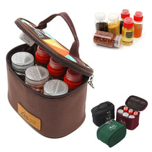 Load image into Gallery viewer, Mini Seasoning Bottle Set Outdoor Camping BBQ Black Pepper Salt Herb Bottle Kitchen Portable Storage Seasoning Box 6pcs/set With Storage Bag