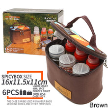 Load image into Gallery viewer, Mini Seasoning Bottle Set Outdoor Camping BBQ Black Pepper Salt Herb Bottle Kitchen Portable Storage Seasoning Box 6pcs/set With Storage Bag