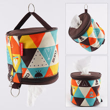 Load image into Gallery viewer, Outdoor Camping Foldable Ethnic Air Pumping Paper Box Car Household Roll Paper Tissue Box Hanging With Open Hole Paper Towel Small Cloth Bag