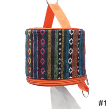 Load image into Gallery viewer, Outdoor Camping Foldable Ethnic Air Pumping Paper Box Car Household Roll Paper Tissue Box Hanging With Open Hole Paper Towel Small Cloth Bag