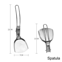 Load image into Gallery viewer, Outdoor Folding Frying Shovel Camping Gear Portable 304 Stainless Steel Spatula Picnic BBQ Mini Mountaineering Travel Dinnerware