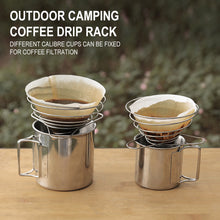 Load image into Gallery viewer, Outdoor Camping Stainless Steel Coffee Spring Filter Rack Portable Foldable Hand Made Coffee Drip Rack Reusable Camping Cutlery