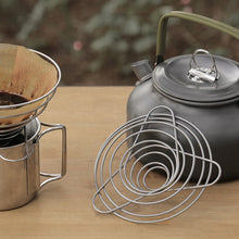 Load image into Gallery viewer, Outdoor Camping Stainless Steel Coffee Spring Filter Rack Portable Foldable Hand Made Coffee Drip Rack Reusable Camping Cutlery