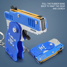 Load image into Gallery viewer, 1Piece M1 Rubber Band Gun Alloy Toy Children's Mini Foldable Toy Shooting Pistol With Keychain Outdoor Party Soft Bullet Gun