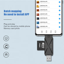 Load image into Gallery viewer, Micro Usb Otg Mobile Phone Card Reader For Android Sd/tf Card Multi-function Three-in-one Card Reader Type-c