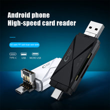 Load image into Gallery viewer, Micro Usb Otg Mobile Phone Card Reader For Android Sd/tf Card Multi-function Three-in-one Card Reader Type-c