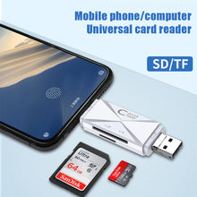 Load image into Gallery viewer, Micro Usb Otg Mobile Phone Card Reader For Android Sd/tf Card Multi-function Three-in-one Card Reader Type-c