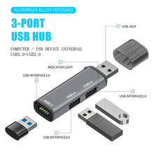 Load image into Gallery viewer, USB 3.0 Splitter 3-port Hub Notebook Computer Usb Extender Mini One Drag Three Ports