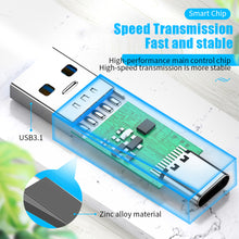 Load image into Gallery viewer, Usb To Type-c Female Adapter 10gbps High-speed Converter 3.1usb3.0 Revolution To C Female Zinc Alloy Otg